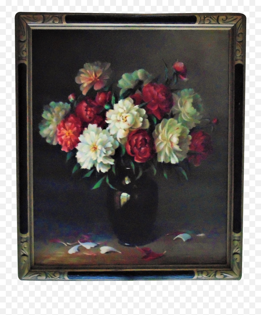 Vintage Still Life Oil Painting Of Flowers - Still Life Photography Png,Falling Rose Petals Png