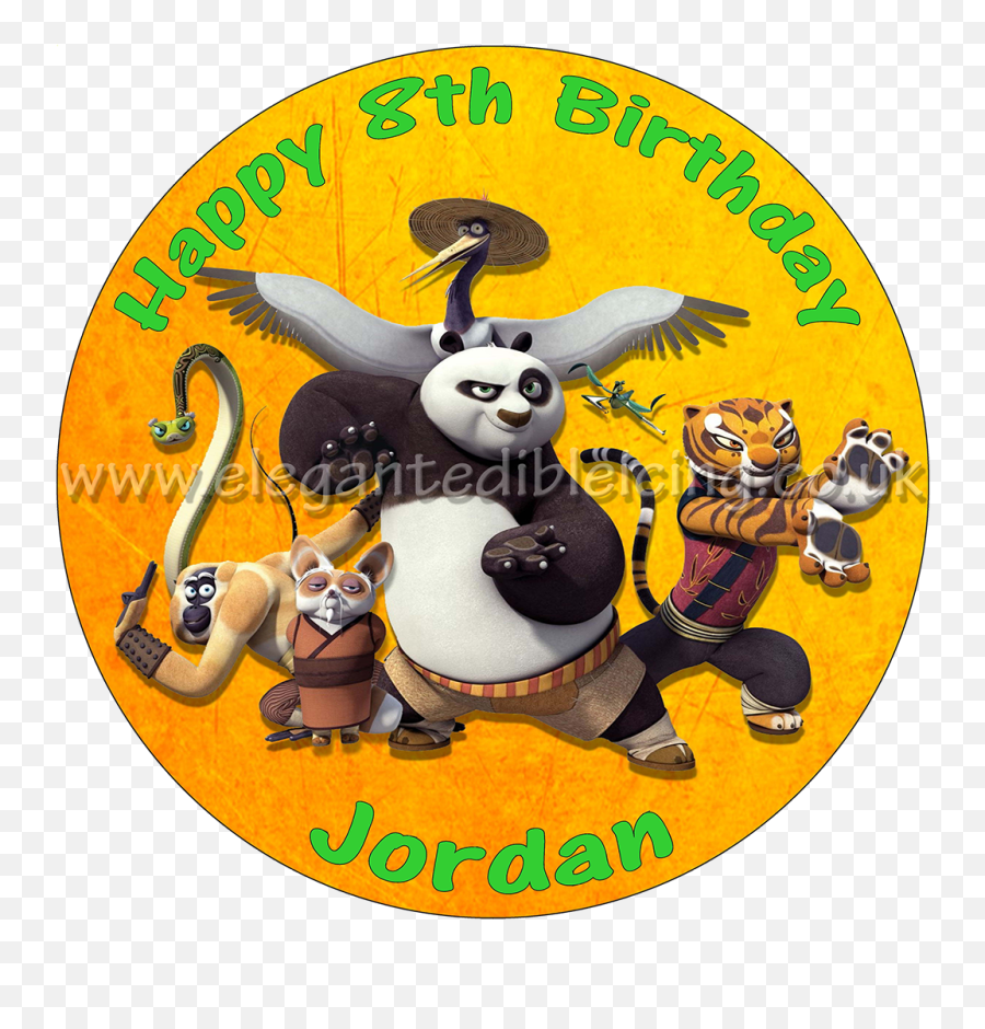 Kung Fu Panda Personalised Birthday Cake Topper - Kung Fu Panda Cake For 8 Png,Kung Fu Panda Png