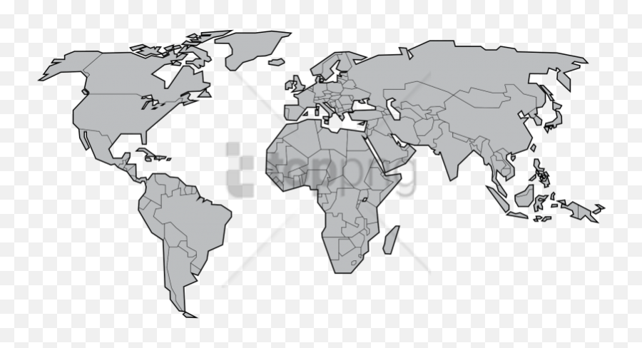 Download Hd Free Png Blank Color World Map - World Map Svg Outline,Blank World Map Png