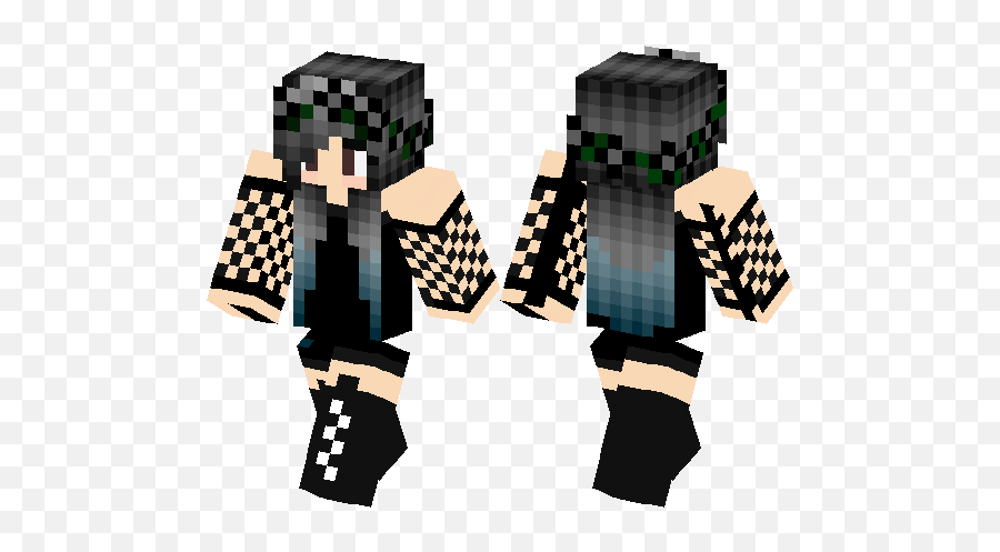 Minecraft Pixel Art Templates Evil Goth - Skin De Minecraft Mujer Emo Png,Chibi Icon Template Tumblr