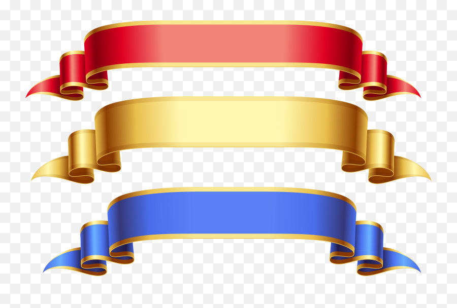 Red Gold Blue Ribbon Banner Png 40199 - Free Icons And Png Gold And Blue Ribbon,Red Banner Png