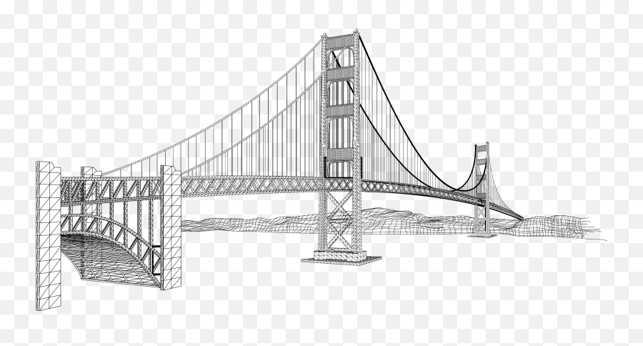 Beam Bridge Sketch - Golden Gate Bridge Sketch Png,Brooklyn Bridge Png