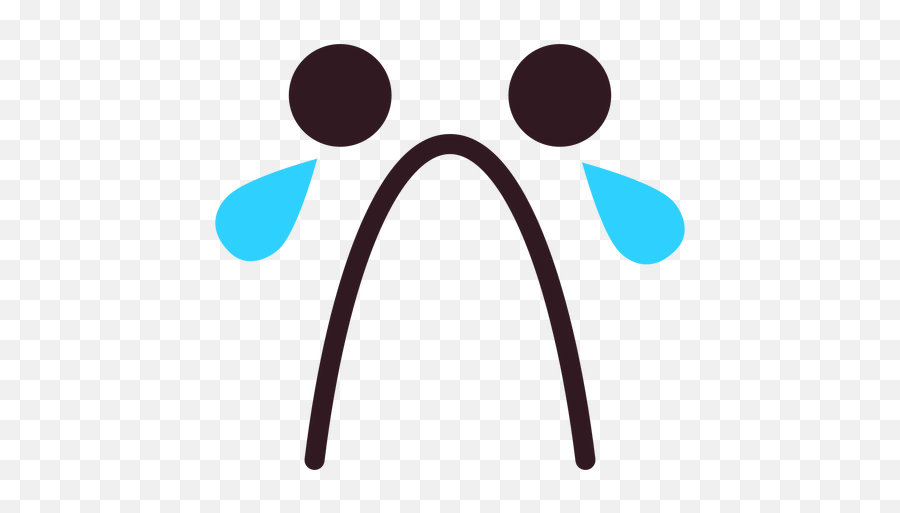 Simple Sad Crying Emoticon Face - Circle Png,Sad Face Transparent