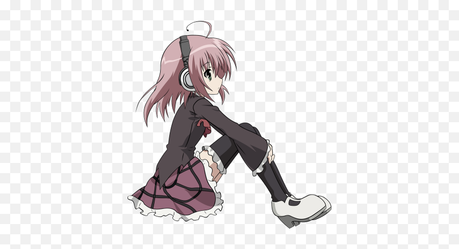 Anime Animegirl Headphones Png Freetoedit - Anime Girl Sitting Down,Cartoon Headphones Png