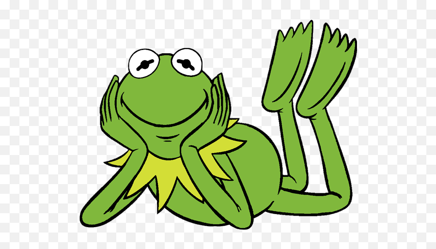 Kermit The Frog Face Clipart - Kermit The Frog Laying Down Png,Kermit Transparent