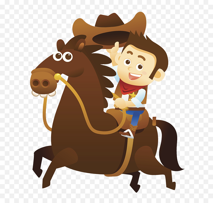 Cowboy - Animated Cowboy On Horse Png,Cartoon Horse Png - free transparent  png images 