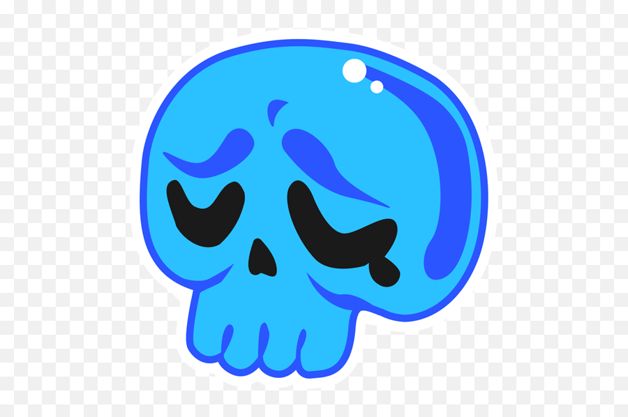 Skull Emoji Sad Sticker - Just Stickers Clip Art Png,Skull Emoji Transparent