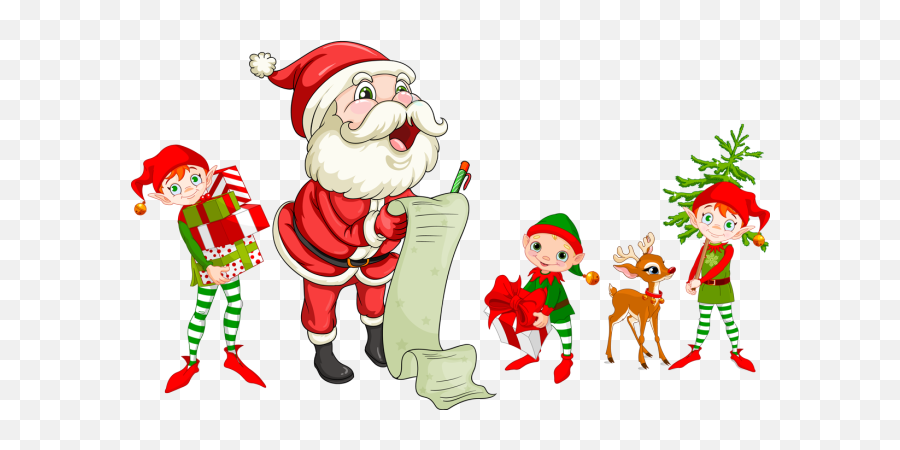 Download Santa Elf Png Jpg Free Library - Cute Santa Checking List Clipart,Elf Png