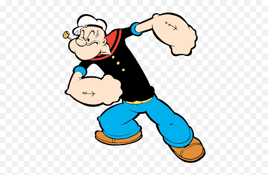 Sailor Man Clip Art - Popeye Black And White Png,Football Clip Art Png