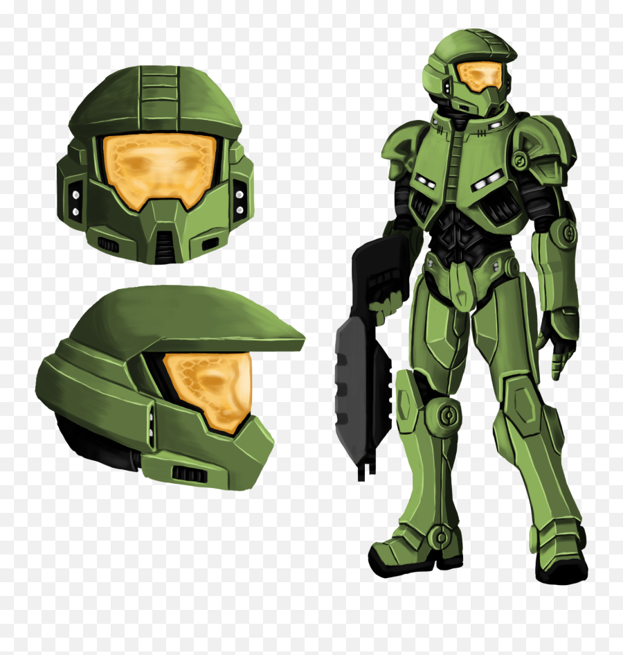 Design Sketches For The Master Chief - Master Chief Halo Combat Evolved Png,Master Chief Helmet Png