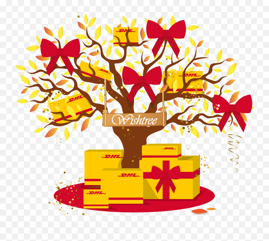 Download Dhl Wishtree - Merry Christmas Dhl Global Forwarding Png,Dhl Logo Png