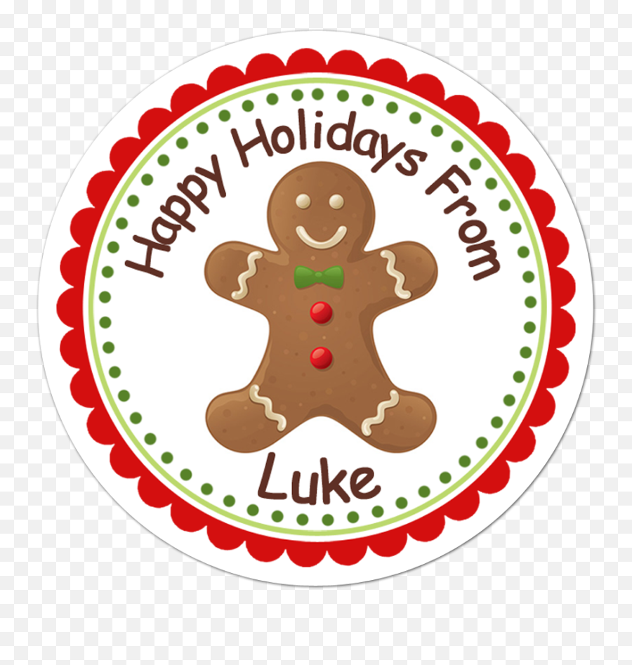 Gingerbread Man Personalized Christmas Gift Sticker - Personalized Halloween Stickers Png,Gingerbread Man Png