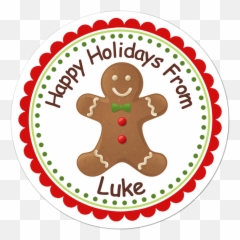 Gingerbread Man Personalized Christmas Gift Sticker - Personalized Halloween Stickers Png,Gingerbread Man Png