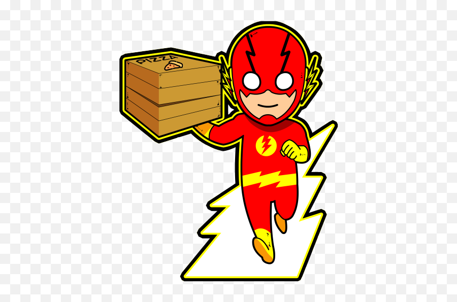 The Flash Delivering Pizza Cartoon Versions 02 - Flash Pizza Pizza Flash Marburg Png,Pizza Cartoon Png