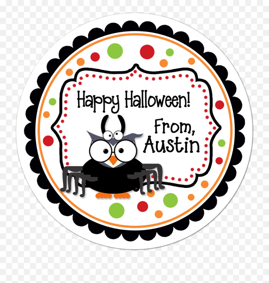 Spider Owl Fancy Frame Personalized Halloween Sticker - You Are O Fish Ally A 4th Grader Png,Halloween Frame Png