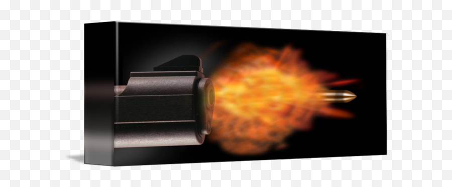 Closeup Of A Gun Firing Bullet By Panoramic Images - Gun Barrel Png,Bullet Fire Png