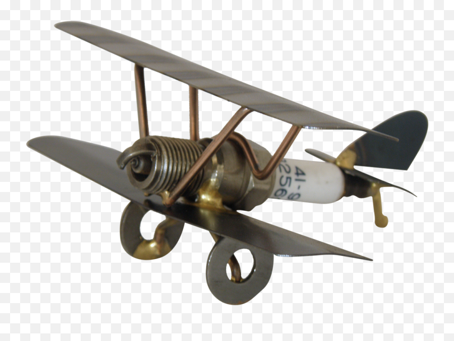 Biplane Png - Image Airplane Made Out Of Nuts And Bolts Nut And Bolt Airplane Sculpture,Biplane Png