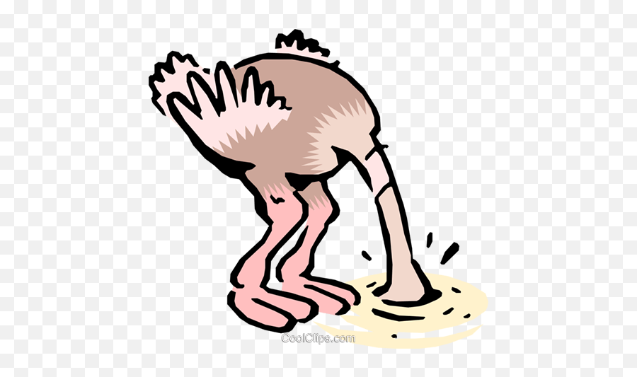 Cartoon Ostrich Royalty Free Vector Clip Art Illustration - Animated Head In The Sand Gif Png,Sand Clipart Png