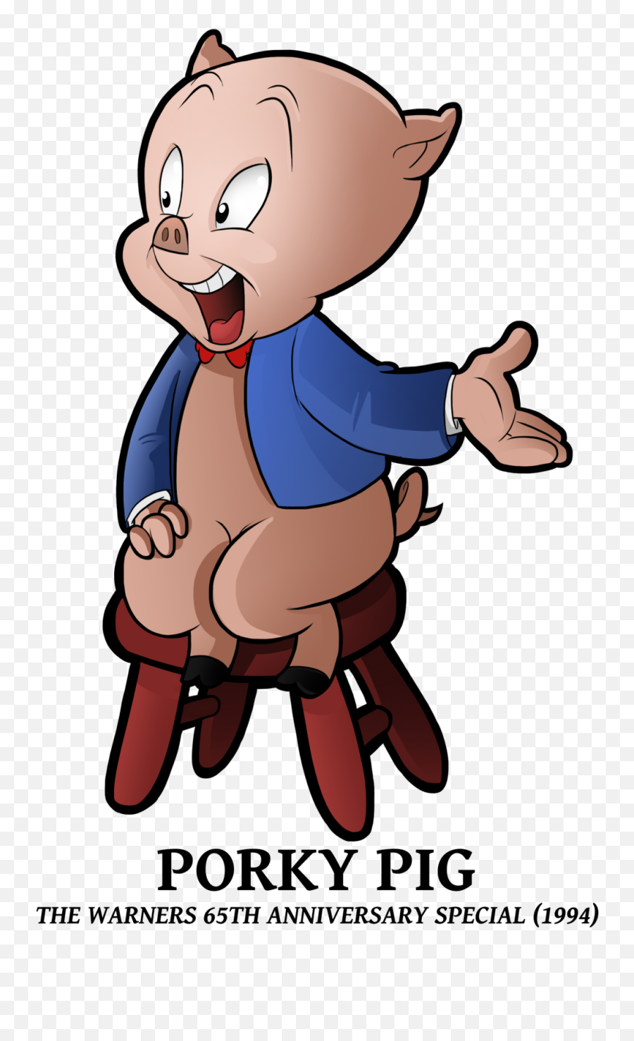 Clipart Pig Gangster Picture - Warners 65th Anniversary Special Png,Porky Pig Png