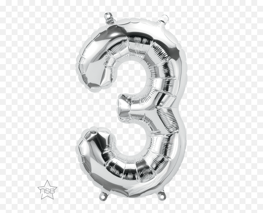 Party Supplies 16 Silver Number 8 Eight Air Filled Foil - Gold Balloon Number 3 Transparent Png,Mickey Icon Punch