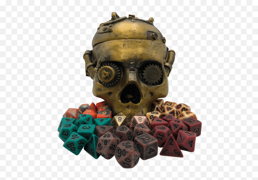 Steampunk Mki Bundle - Steam Punk Themed Polyhedral Rpg Dice For Dungeons And Dragons Skull Png,Steampunk Png