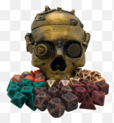Steampunk Mki Bundle - Steam Punk Themed Polyhedral Rpg Dice For Dungeons And Dragons Skull Png,Steampunk Png