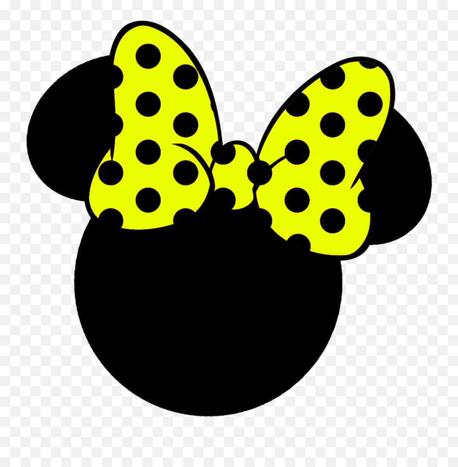 Download Minnie Head With Yellow Bow - Minnie Mouse Png Minnie Mouse Silhouette,Minnie Mouse Png Images
