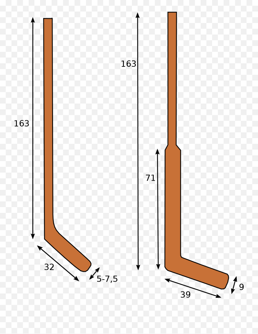 Ice Hockey Stick - Wikipedia Hockey Stick Vs Goalie Stick Png,Hockey Stick Transparent