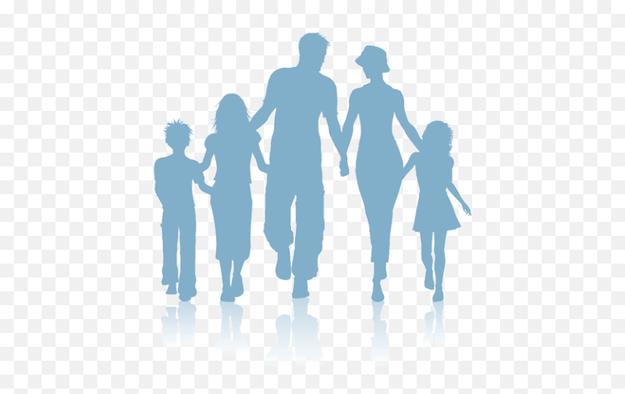 Clip Art Silhouette Vector Graphics - Family Of 5 Silhouette Png,Family Silhouette Png