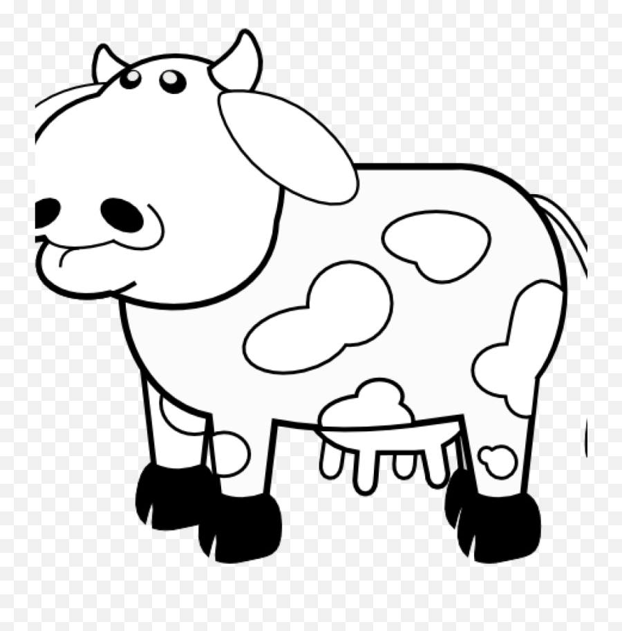 Cow Clipart Black And White - Cow Clip Art Black And White Clipart Png,Cow Clipart Png