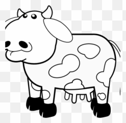 Cow Clipart Black And White - Cow Clip Art Black And White Clipart Png,Cow Clipart Png