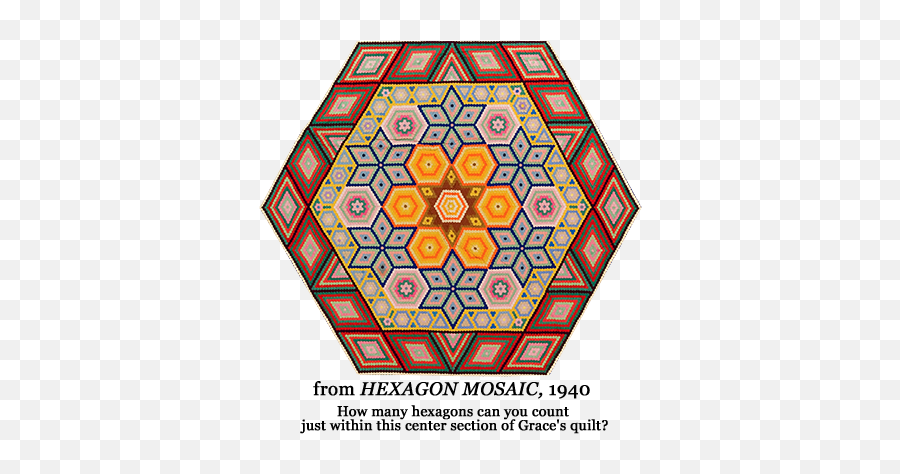 Detail From Hexagon Mosaic 1940 How Many Hexagons Can You - Hexagon Mosaic Png,Hexagons Png