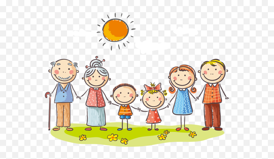 Download My Family Members - Easy Joint Family Drawing Png,Grandparents Png  - free transparent png images 