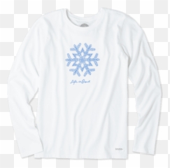 Download Womenu0027s Primal Snowflake Long Sleeve Crusher - White Flower Shirt png