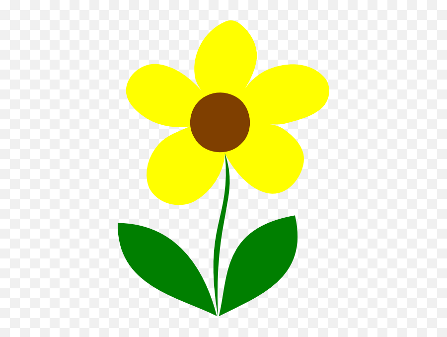 Yellow Flower Stem Clip Art - Flowers With Stems Clip Art Png,Green And Yellow Flower Logo
