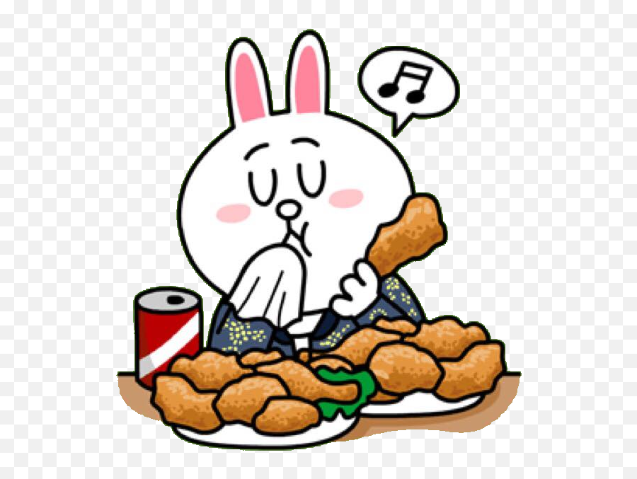 Cheon Song - Yiu0027s Cony Special Line Stickers Eating Clipart Cony And Brown Eating Gif Png,Line Stickers Transparent