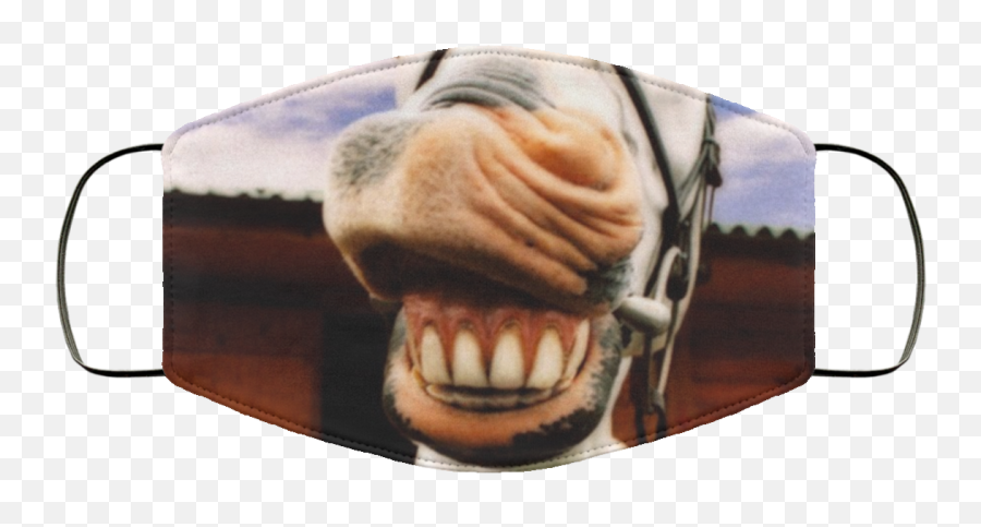 Horse Smile Face Mask Washable Reusable - Funny Horse Laughing Gif Png,Horse Mask Png