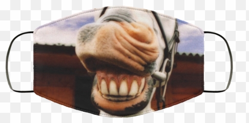 Horse Smile Face Mask Washable Reusable - Funny Horse Laughing Gif Png,Horse Mask Png