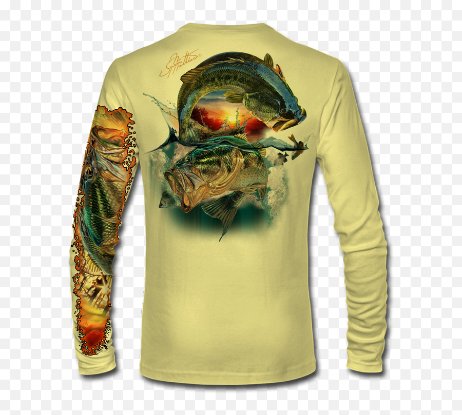 Ls High Performance Tee Shirt Jumping Largemouth Bass Png