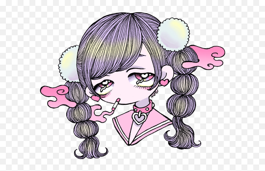 Transparent Anime Girl Png Aesthetic - Aesthetic Girl Drawing Cute,Snapchat Anime Icon