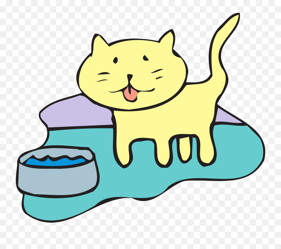 Cat And Water Bowl Clip Art - Cat Water Bowl Clip Art Png,Pet Bowl Icon