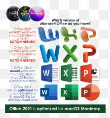 Macos Catalina Big Sur U0026 Monterey Incompatible With - Office 2019 Icons Png,Microsoft Office 2010 Logo Icon