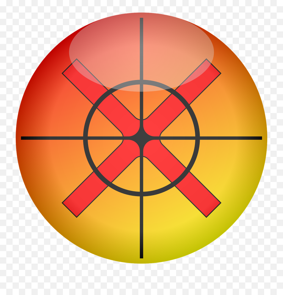 Button Glossy Cross - Free Vector Graphic On Pixabay Reticle Png,Free Crosshair Icon