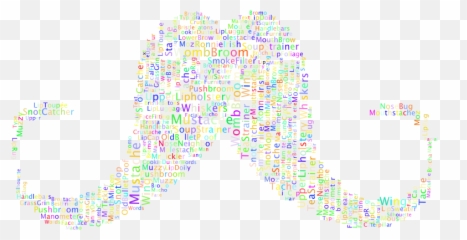 Mustache Word Cloud 2 Variation 3 No Background - Openclipart Dot png