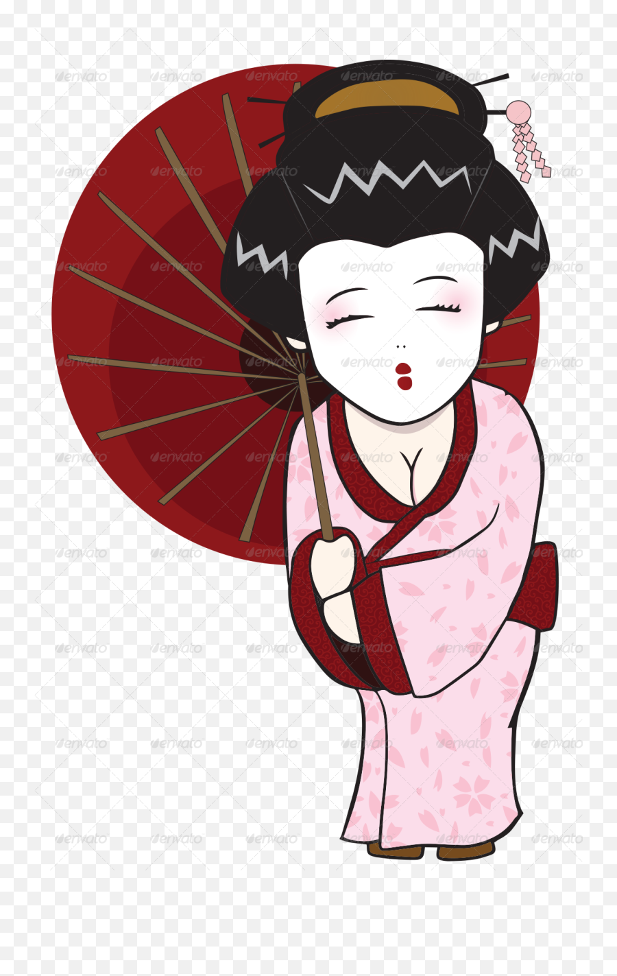 Nihon Chubby Ver By Douglast Graphicriver - Geisha Cartoon Png,Geisha Icon Png