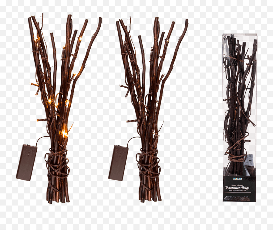 Brown Coloured Decoration Twigs With 20 Warmwhite Led - Out Png,Twigs Png