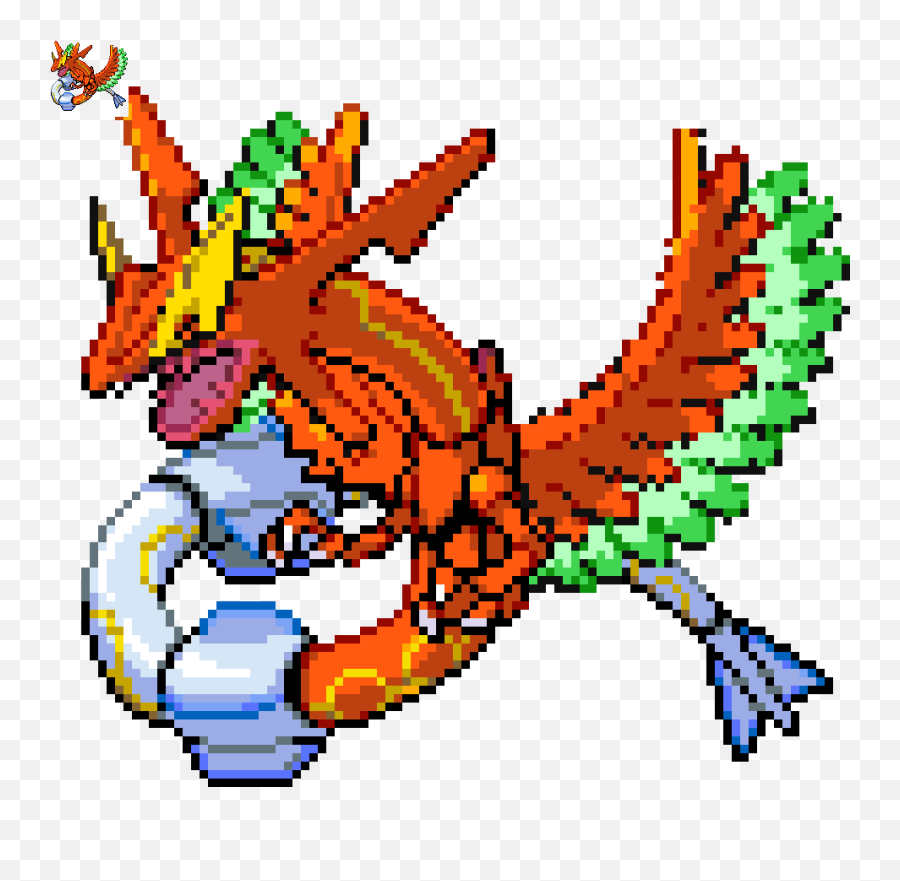 Ho - Oh Lugia And Raquazia Fusion Character Disney Easy Perler Bead Pokémon Png,Lugia Png