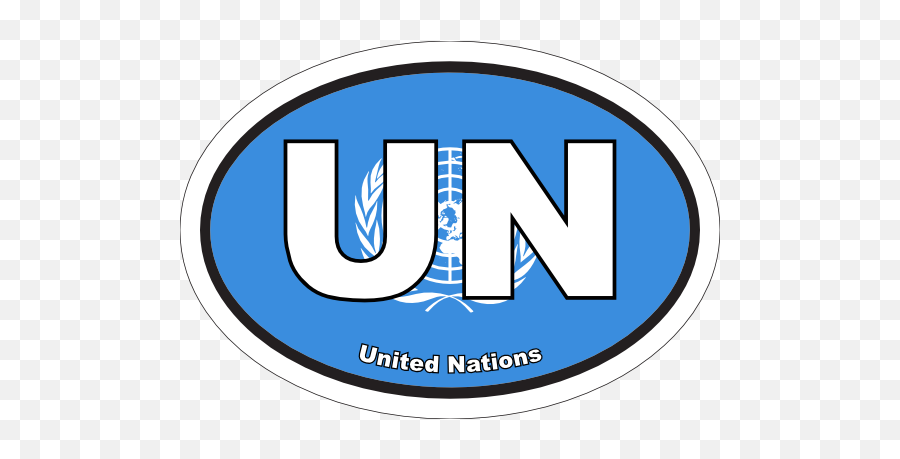 United Nations Un Flag Oval Sticker - Circle Png,United Nation Logo