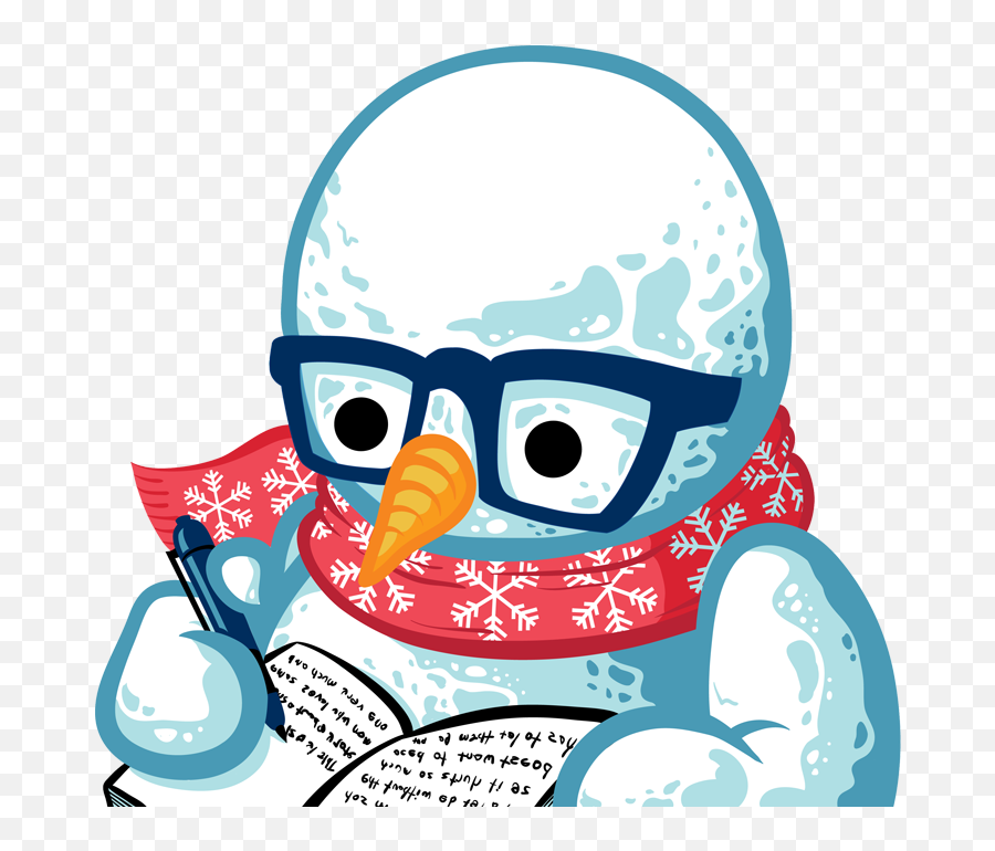 Snowman With Book - Snowman Reading Clipart Png,Abominable Snowman Png