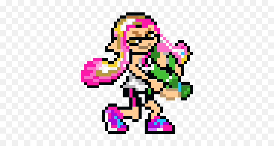 Splatoon - Squid Girl Pixel Art Maker Pixel Art Art Splatoon Png,Splatoon Png